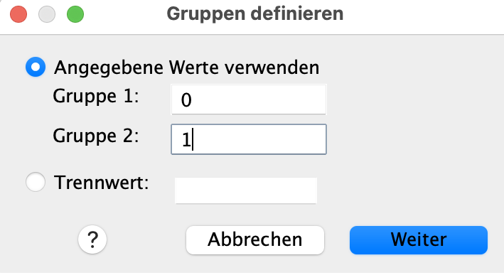 t-Test für unabhängige Stichproben in SPSS t-Test für unabhängige Stichproben in SPSS