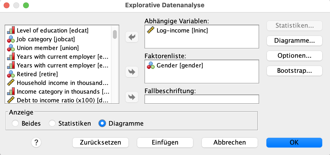 t-Test für unabhängige Stichproben in SPSS t-Test für unabhängige Stichproben in SPSS