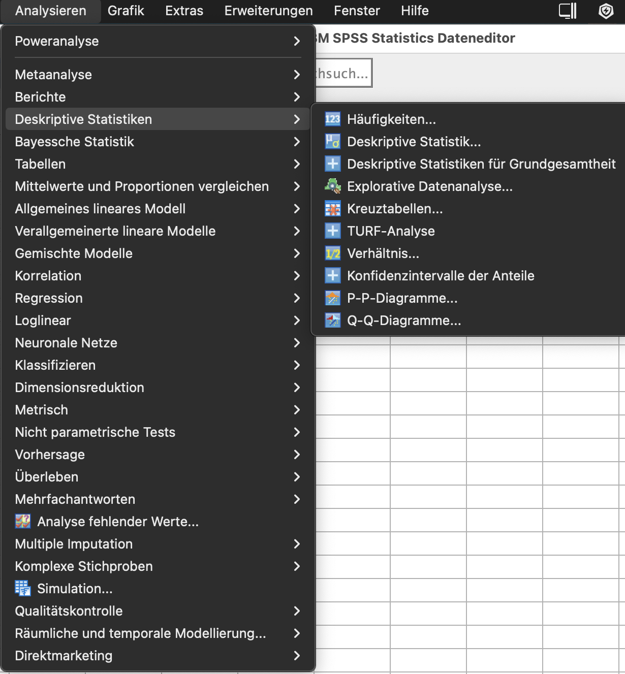 Varianzanalyse (ANOVA) in SPSS Varianzanalyse (ANOVA) in SPSS
