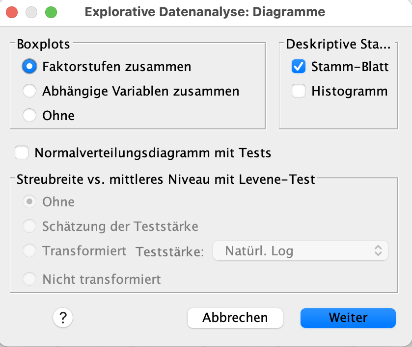 Varianzanalyse (ANOVA) in SPSS Varianzanalyse (ANOVA) in SPSS